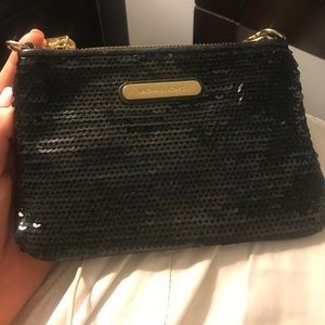 Michael Kors black sequin wristlett
